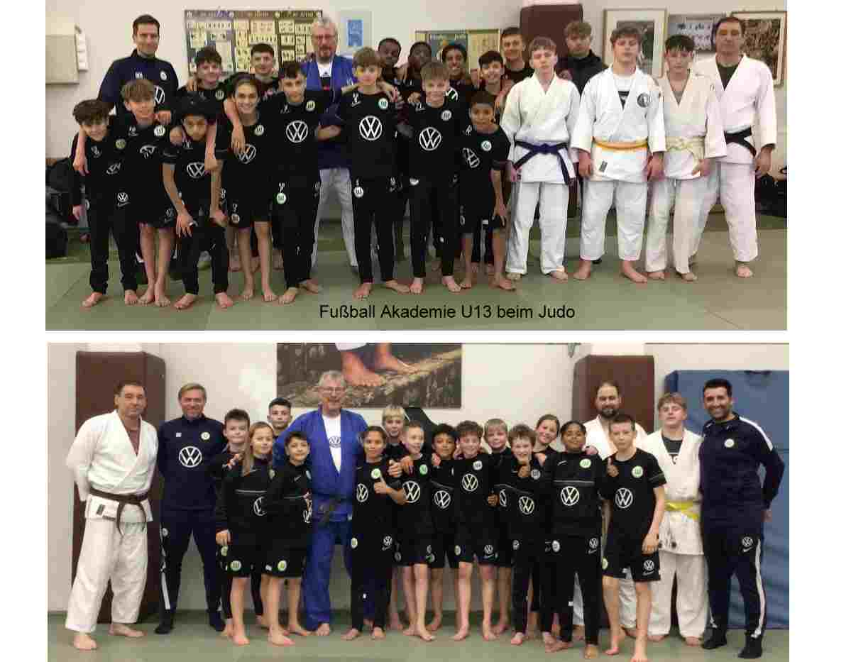 Judo Abteilung trainiert Fußballer der U13/U12 aus der VfL Wolfsburg Fußball Akademie
